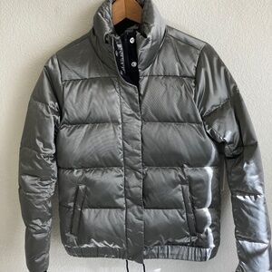 Athleta down jacket pewter/silver, size XS
